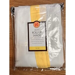 Roll Up Shade White With Yellow Ribbon Gelato Linens And Things 42"x63" Drape